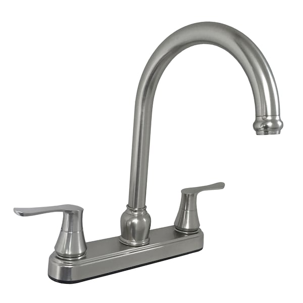 Empire Brass U-YNN800GSN-DH3-25MM RV Kitchen Faucet w Solid Saber Handles&Gooseneck Spout-8" Brushed Nickel U-YNN800GSN-DH3-25MM - main